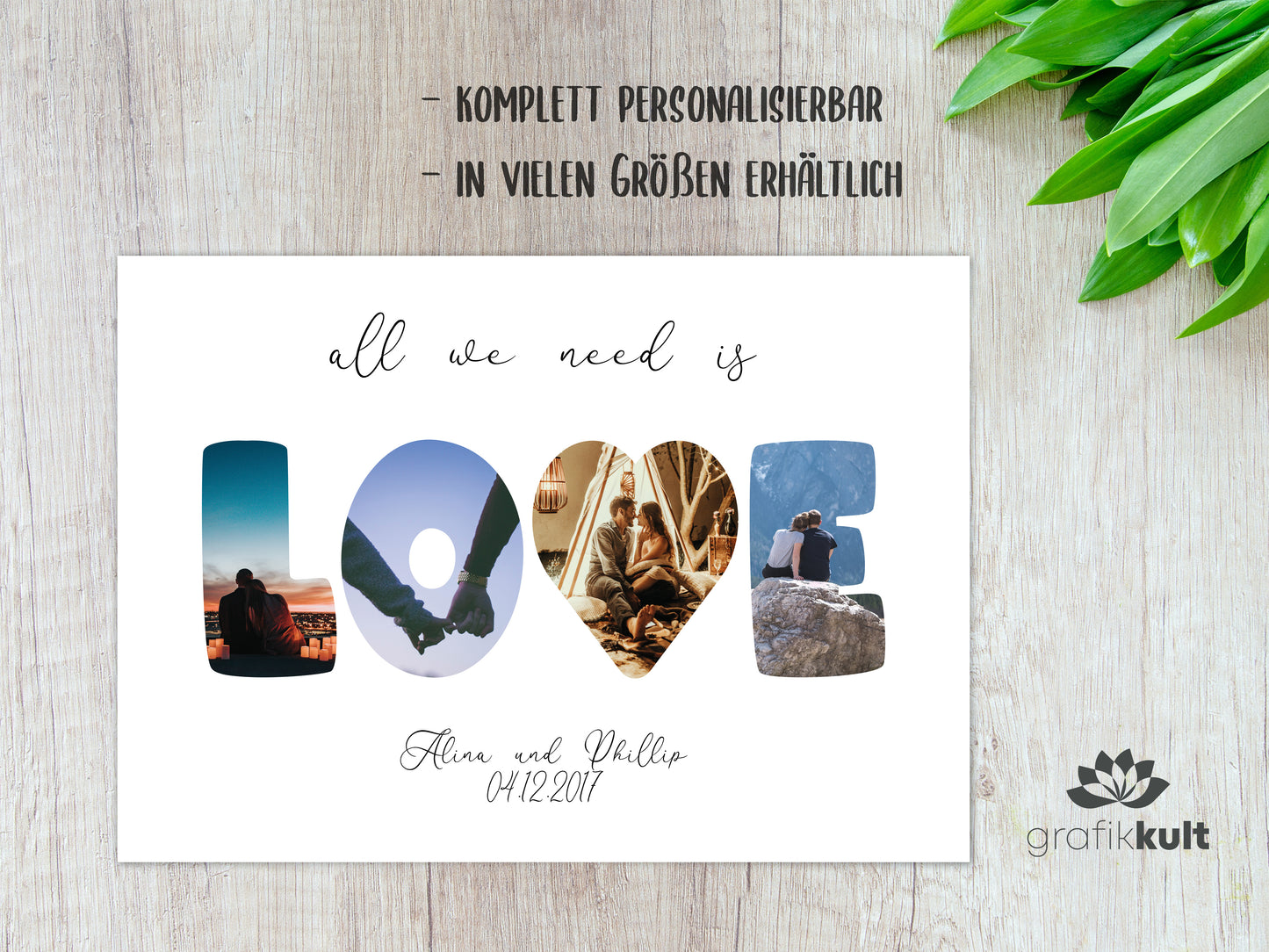 Love Poster Photo Collage (Without Frame)