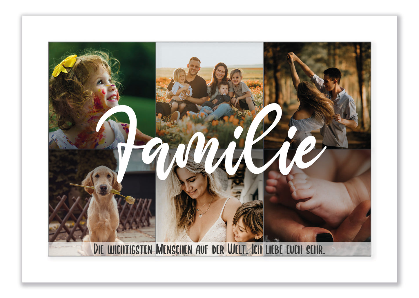 Photo collage with 6 photos as a PDF file via email in DIN A3 format