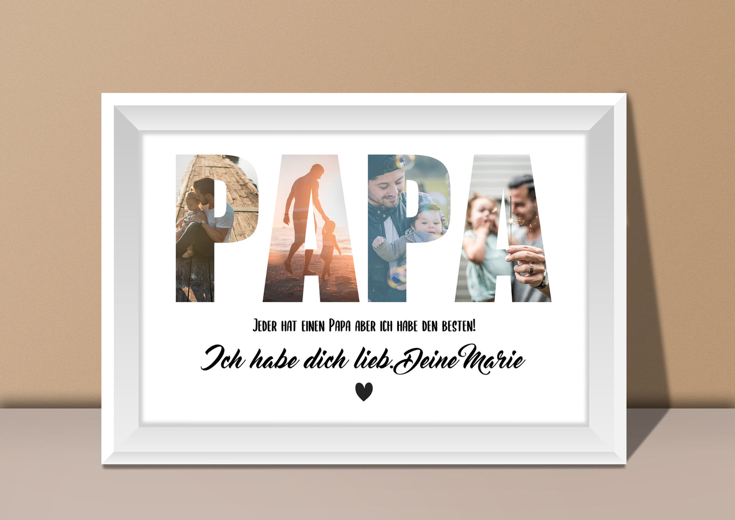 Personalized photo poster for dad as a PDF file via email in DIN A3 format