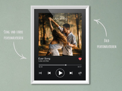 Personalized song poster as PDF for download in DIN A3 format